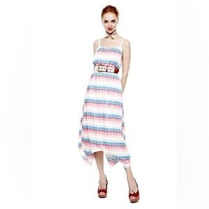 I Heart Ronson Modern Aztec Stripe Sleeveless Midi Dress Charlotte Ronson M
